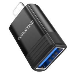Перехідник Borofone BV18 USB (мама) - Lightning (тато) adapter Black