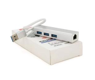 Перехідник VEGGIEG U3-3U-S USB 3.0 (тато) - Ethernet (мама) - 3 USB 3.0 (мама) Metal