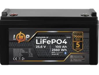 Акумулятор для ДБЖ LogicPower LiFePO4 25, 6V - 100 Ah (2560Wh) (BMS 100A/50А) пластик Smart BT