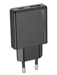 Адаптер живлення для телефона Hoco N38 Delgado Black PD20W+QC3.0