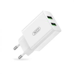 Адаптер живлення для телефона XO L119 White Dual USB-A QC18W (EU)