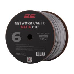 Вита пара 2E FTP CAT6 AWG 23/1 LSZH-1 305m Gray (2E-CBL6EFTP-LSZH1-GRY)