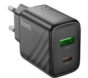 Адаптер живлення для телефона Hoco CS23A Sunlight dual port PD30W + QC3.0 charger (EU) Black