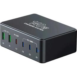 Док-станція Voltronic 4xUSB-C 2xUSB-A 5A Black (V-118HB)