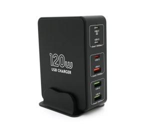 Док-станція Voltronic 3xUSB-C 3xUSB-A 3.25A Black (V-818HB)