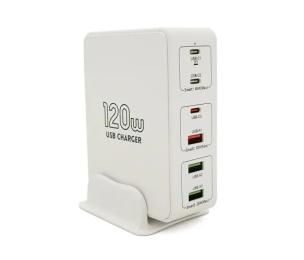 Док-станція Voltronic 3xUSB-C 3xUSB-A 3.25A White (V-818HW)