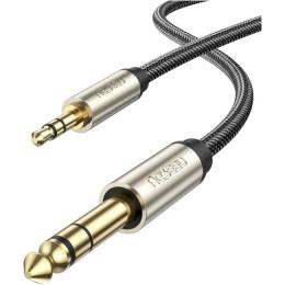 Аудіо-кабель Ugreen 10628 jack 6.35 мм (тато)  -  mini-jack 3.5 мм (тато) 2м Gray