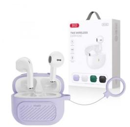 Бездротові навушники XO X26 graphic TWS Violet with silicone case and lanyard