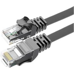 Патч-корд Essager (EXCWXB-JS01) Black TopSpeed Ethernet Flat Cable STP Cat.6 1м