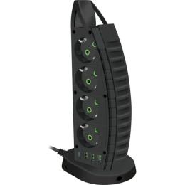 Мережевий фільтр Voltronic F14 Black 8 розеток, 1xUSB-C, 3xUSB, 2м