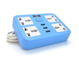Мережевий фільтр Voltronic ТВ-Т15 Blue 4 розетки + 3 USB, с переключателем, 2 м