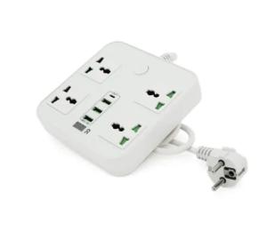 Мережевий фільтр Voltronic ТВ-Т90 White 4 розетки + 3 USB, 2 м