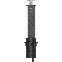 Мережевий фільтр Voltronic D06-FU03 Black 3 Розетки + 2 USB, 2 м