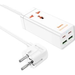 Мережевий фільтр Hoco HOCO AC10A/W White 2xUSB-C, 2xUSB-A, 1xAC, PD65W