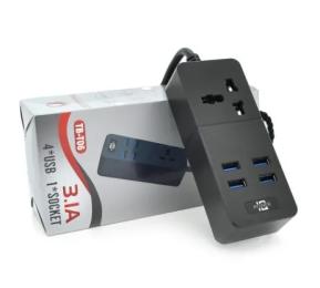 Мережевий фільтр Voltronic ТВ-Т06 Black 1 розетка + 4 USB, 2 м