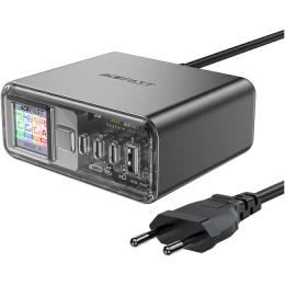 Мережевий зарядний пристрій для телефона Acefast Z4 Desktop Power Station PD218W Gray GaN (3xUSB-C, 1xUSB-A)