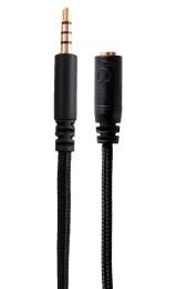 Аудіо-кабель Hator (ACC-213) mini-jack 3.5 mm (тато)  -  mini-jack 3.5 mm (мама) 1.5m Black