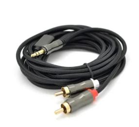 Аудіо-кабель VEGGIEG YT-AR2-3 mini-jack 3.5 мм (тато)  -  2RCA (тато) 3m Black
