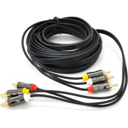 Аудіо-кабель VEGGIEG YT-AV304 3xRCA (тато)  -  3xRCA (тато) 5m Black