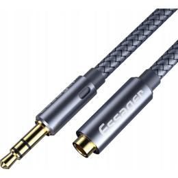 Аудіо-кабель Essager (EYPY35-MY0G) mini-jack 3.5 (тато)  -  mini-jack 3.5 (мама) 1m Gray