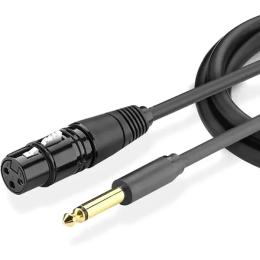 Аудіо-кабель Ugreen AV131 jack 6.35 мм (тато)  -  XLR (мама) 5m Black (20721)