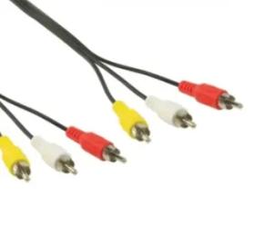 Аудіо-кабель Piko (1283126473968) 3xRCA (тато)  -  3xRCA (тато) 3m Black