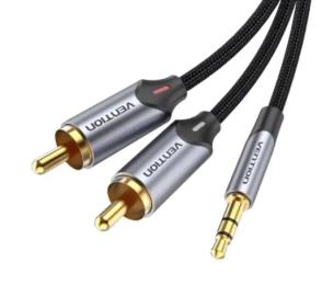 Аудіо-кабель Vention (BCNBG) 3.5 мм (тато)  -  2xRCA (тато) 1.5m Black
