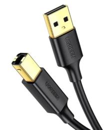 Дата-кабель Ugreen US135 USB 2.0 AM(тато)-BM(тато) Print Cable 2m Black (UGR-20847)