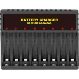 Зарядний пристрій для акумуляторів AA, AAA Voltronic PJ-802 Black 8 каналів