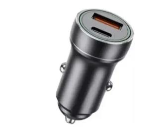 Автомобільний адаптер для телефона Jellico F4 Black USB+USB-C 20W LIGHTNING