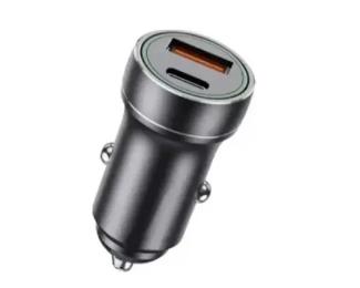 Автомобільний адаптер для телефона Jellico F4 Black USB+USB-C 20W TYPE-C