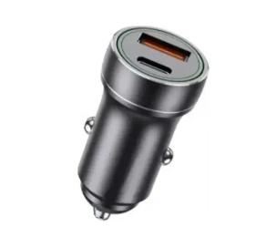 Автомобільний адаптер для телефона Jellico F4 Black USB+USB-C 20W MICROUSB