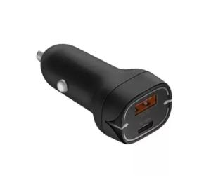 Автомобільний адаптер для телефона Jellico F7 Black USB+USB-C 30W