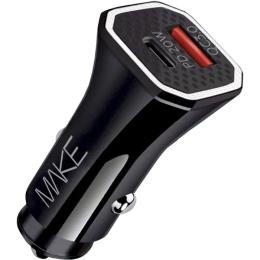 Автомобільний адаптер для телефона Make MCW-34PBK Black 38W PD+QC