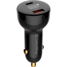 Автомобільний адаптер для телефона ColorWay Power Delivery Port PPS USB Black (CW-CHA044PD-BK)