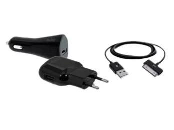 Автомобільний зарядний пристрій для телефона Puro SETIPADBLK Apple USB Charger Set