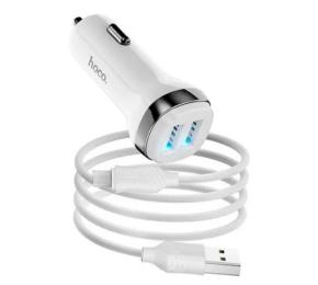 Автомобільний зарядний пристрій для телефона Hoco Z40 White + кабель Micro (HOCO Z40/MW)