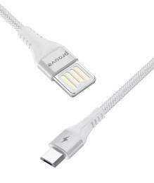 Дата-кабель Proove Double Way Weft USB (тато) - Micro USB (тато) 1m White 2.4A