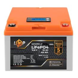Акумулятор для ДБЖ LogicPower LiFePO4 12.8V  -  32 Ah (410Wh) (BMS 50А/25A) пластик LCD (23830)