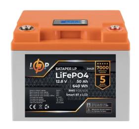 Акумулятор для ДБЖ LogicPower LiFePO4 12.8V  -  50 Ah (640Wh) (BMS 40A/40А) пластик LCD Smart BT (24421)