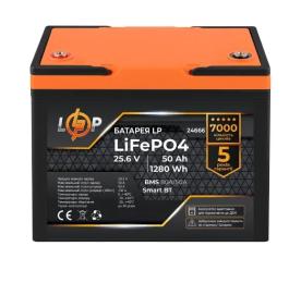 Акумулятор для ДБЖ LogicPower LiFePO4 25.6V  -  50 Ah (1280Wh) (BMS 80A/50А) пластик Smart BT (24666)