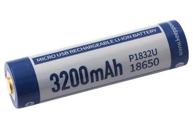 Акумулятор Keepower Li-Ion 18650 3200мАг 8А 2 шт (KPP-USB18650-3200P-X2)