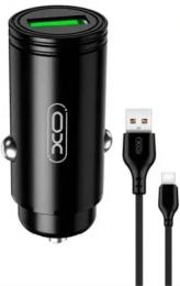 Автомобільний зарядний пристрій для телефона XO CC39 Black 1USB 18W QC3.0 + type-C cable