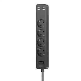 Мережевий фільтр XO WL10 (EU) 4USB function socket 1.8 meters (4AC + 4USB) Black