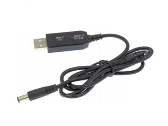 Кабель живлення для роутера Infinity для Power Bank USB (тато) - DC (тато) DC 5.5 х 2.1 Black