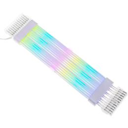 Кабель для компютерних комплектуючих ARTLINE RGB 24pin White (24PINMBFMRGBW) для блоку живлення