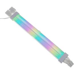 Кабель для компютерних комплектуючих ARTLINE RGB 12 + 4pin to 2x8pin White (12+4PINVGARGBW) для блоку живлення