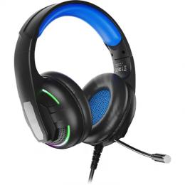 Накладні навушники XO GE-09 Static RGB Long Mic Headworn Black USB+3.5 (with adapter cable)