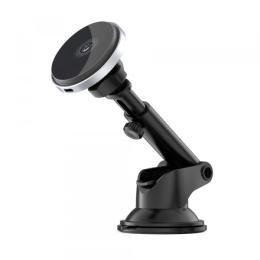 Тримач в авто XO CX017 Metal Wireless charger Black