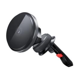Тримач в авто XO CX015 Magnetic car air outlet wireless charging Black
